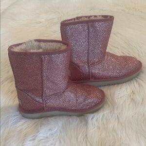 UGG Kids Classic Short Glitter Pink Boots